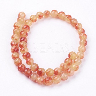 Two Tone Natural Jade Bead Strands G-R165-8mm-02-1