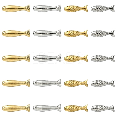 20Pcs 4 Styles 304 Stainless Steel Beads STAS-YW0003-34-1