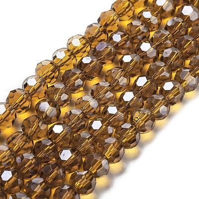 Electroplate Transparent Glass Beads Strands EGLA-A035-T8mm-A04-1