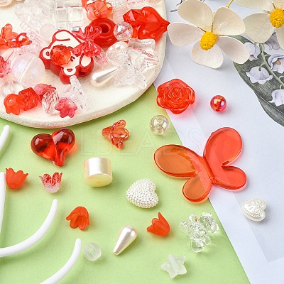 Opaque & Transparent Acrylic Beads MACR-YW0002-01F-1