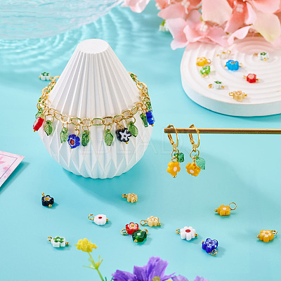20Pcs Handmade Millefiori Glass Charms PALLOY-TADJ00004-1