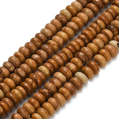 Natural Wood Lace Stone Wooden Jasper Beads Strands G-L635-A19-4x2mm-1