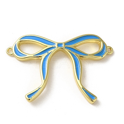 Brass Enamel Connector Charms KK-D098-01G-1