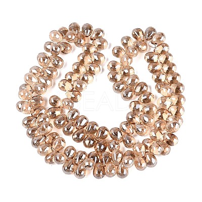 Electroplate Baking Paint Transparent Glass Beads Strands GL-N005-02A-C13-1