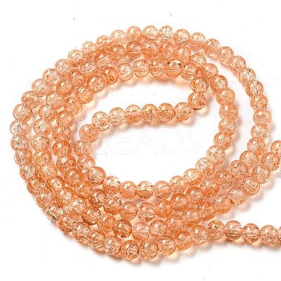 Spray Painted Crackle Glass Beads Strands CCG-Q001-6mm-05-1