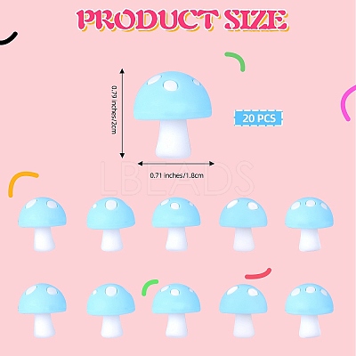 20Pcs Mushroom Silicone Focal Beads JX901I-1