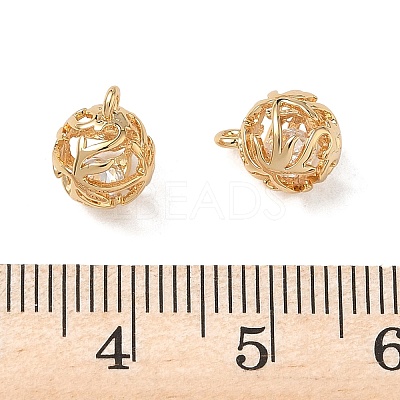 Brass Micro Pave Clear Cubic Zirconia Pendants KK-D261-01G-02-1