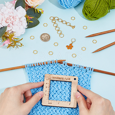 Alloy and Wooden Sweater Knitting tool AJEW-WH0472-20H-1