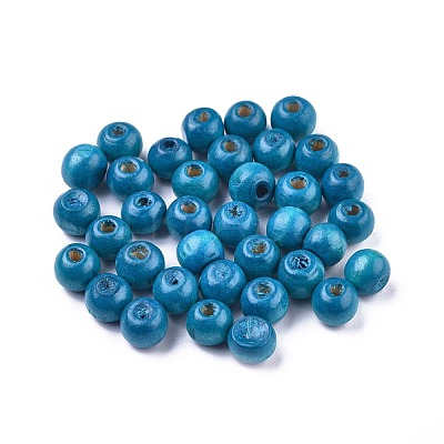 Dyed Natural Wood Beads WOOD-Q006-8mm-02-LF-1