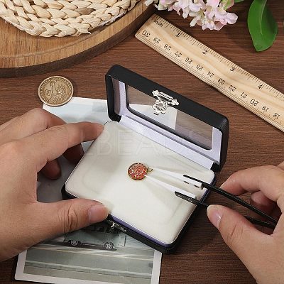 PU Imitation Leather Loose Diamond Storage Boxes with Clear Acrylic Hinged Lid & Beige Velvet Inside AJEW-WH0817-035-1