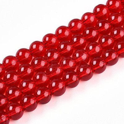 Baking Paint Transparent Glass Beads Strands DGLA-N006-8mm-10-1