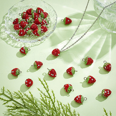 30Pcs Handmade Polymer Clay Rhinestone Pendants FIND-ME0002-75-1