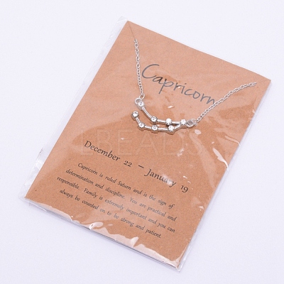 Alloy Rhinestone Pendants Necklaces NJEW-WH0007-02L-1
