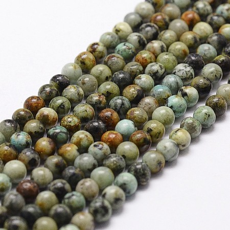 Natural African Turquoise(Jasper) Beads Strands G-D840-90-4mm-1