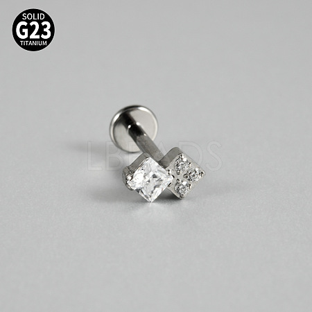 G23 Titanium Micro Pave Cubic Zirconia Cartilage Earrings WG0CACB-07-1