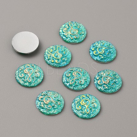 Resin Cabochons CRES-WH0001-49D-1