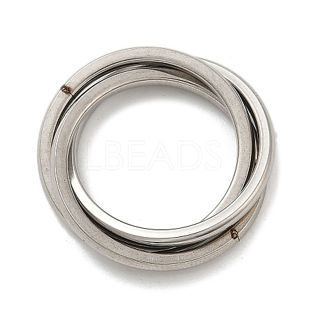 201 Stainless Steel Trinity Interlocking Ring Finger Rings FS-WG6776A-04-1