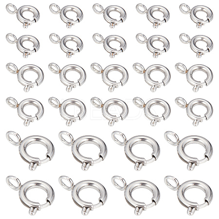 SUNNYCLUE 30Pcs 3 Styles 304 Stainless Steel Smooth Surface Spring Ring Clasps STAS-SC0004-41-1