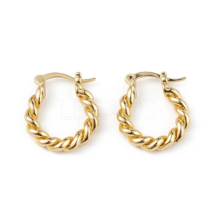 Brass Twist Hoop Earrings for Women EJEW-L234-088G-1