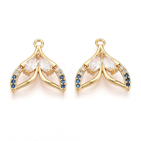 Brass Micro Pave Cubic Zirconia Pendants X1-KK-N261-103G-1