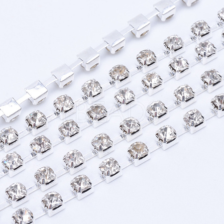 Brass Rhinestone Strass Chains CHC-T004-SS8-01S-1