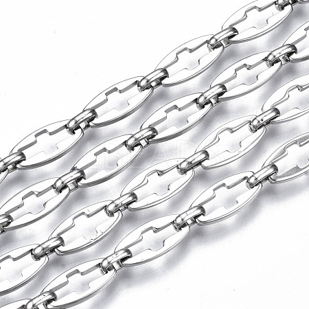 Tarnish Resistant 304 Stainless Steel Link Chains CHS-T003-16P-NF-1