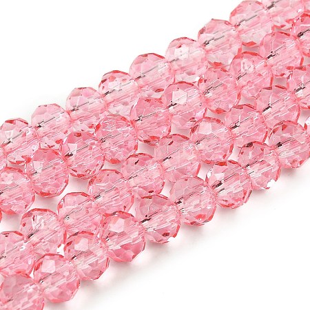 Transparent Baking Paint Glass Beads Strands DGLA-A034-T6mm-D08-1