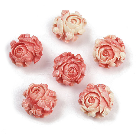 Synthetic Coral Dyed Carved Beads SHEL-D001-01A-1