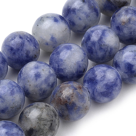 Natural Brazil Blue Spot Jasper Beads Strands G-S259-36-10mm-1