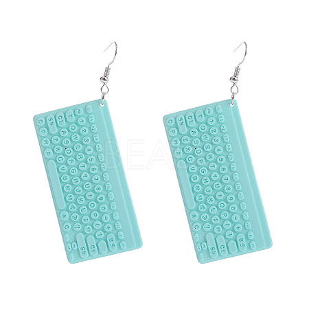 Keyboard Iron Resin Dangle Earrings FS-WG564AB-05-1