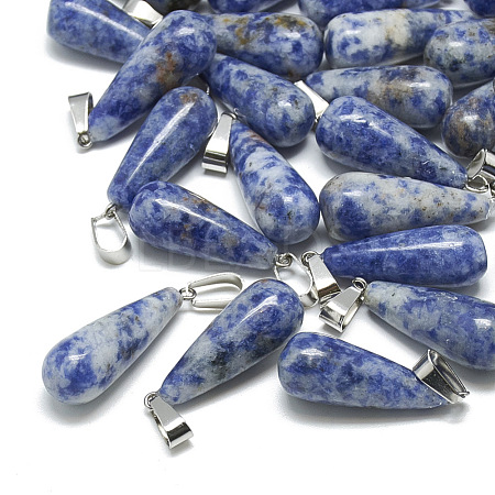 Natural Blue Spot Jasper Pendants X-G-T081-13-1