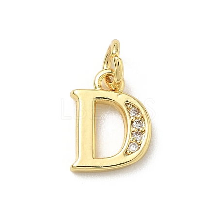 Brass Micro Pave Cubic Zirconia Charms KK-I382-03G-D-1