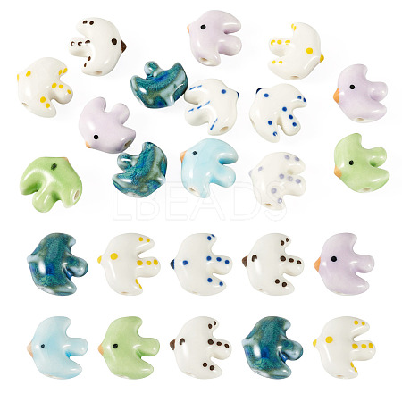14Pcs Handmade Porcelain Ceramic Beads PORC-TA0001-76-1
