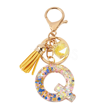 Alloy Resin Polygon Keychains KEYC-TADJ0002-03G-Q-1