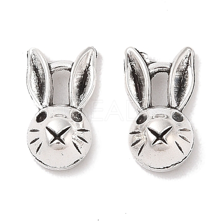 Tibetan Style Zinc Alloy Bunny Pendants X-TIBEP-R334-037AS-RS-1