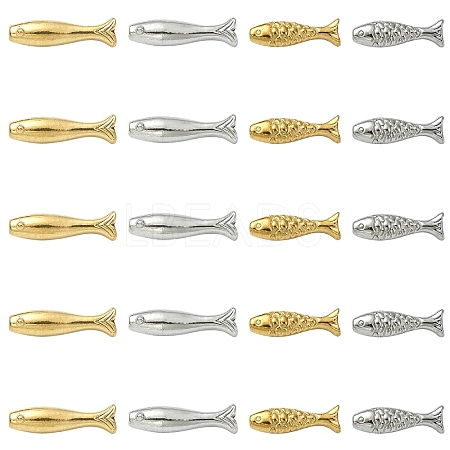 20Pcs 4 Styles 304 Stainless Steel Beads STAS-YW0003-34-1