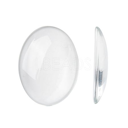 Transparent Oval Glass Cabochons GGLA-R022-40x30-1