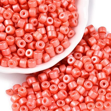 Baking Paint Pearlized Glass Seed Beads SEED-T008-03J-1