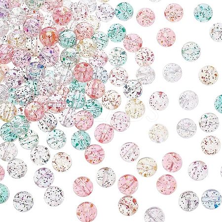 HOBBIESAY 200Pcs Round AB Color Transparent Acrylic Beads TACR-HY0001-02-1