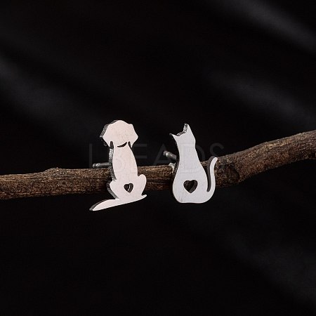 Stainless Steel Small Animal Stud Earrings for Women PW-WG5B49B-10-1