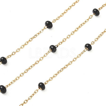 304 Stainless Steel Enamel Link Chains AJEW-Z028-09G-11-1