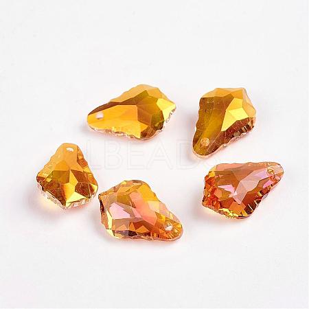 Faceted K9 Glass Charms EGLA-P026-D04-1