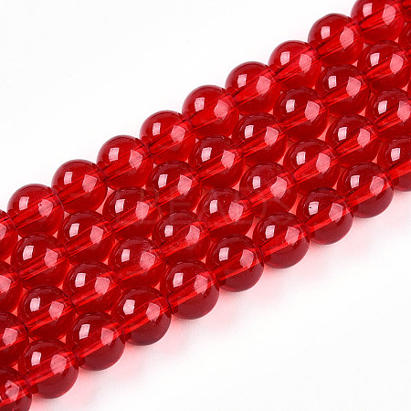 Baking Paint Transparent Glass Beads Strands DGLA-N006-8mm-10-1