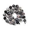 Natural Black Netstone Beads Strands G-G182-B08-05-3