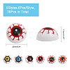 CHGCRAFT 36Pcs 6 Colors Halloween Half Round Plastic Craft Eyes KY-CA0001-47-2