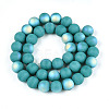 Frosted Opaque Glass Beads Strands GLAA-T032-P10mm-MBB12-2