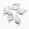 Tarnish Resistant 304 Stainless Steel Cabochon Connector Settings STAS-E146-19P-10mm-2