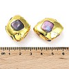 Rack Plating Brass Beads with Dyed Baroque Natural Keshi Pearl KK-K348-19G-3