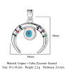 3Pcs Brass Micro Pave Cubic Zirconia Pendants ZIRC-OY001-62P-2