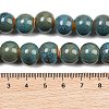 Handmade Fancy Antique Glazed Porcelain Ceramic Round Beads Strands PORC-L019-13mm-09-3